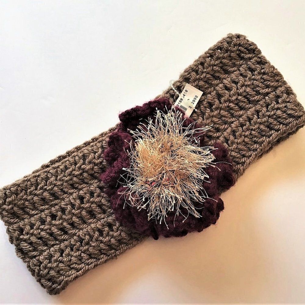 New Boho Burgundy Crochet Headband